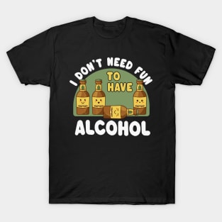 Cute Kawaii Beer Bottles - Funny Alcohol Saying T-Shirt